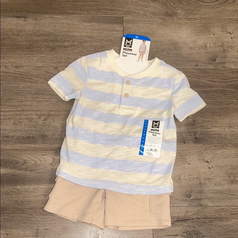Blue and Cream Striped Kids Shirt by